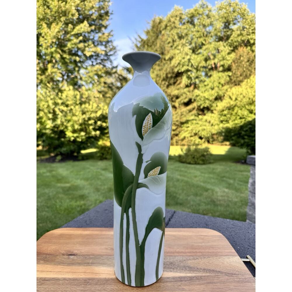 Maitland Smith LTD vintage hand painted Vase 17” Tall